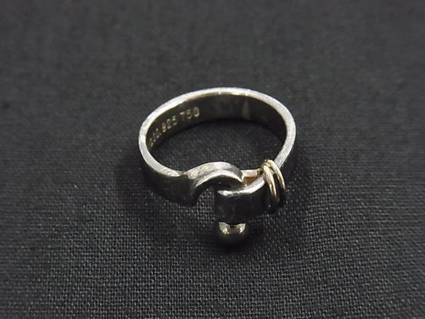 1円 TIFFANY&Co ティファニー フック&アイ SV925×K18 750 18金 リング 指輪 アクセサリー 約9号 レディース メンズ シルバー系 FU5255拍卖