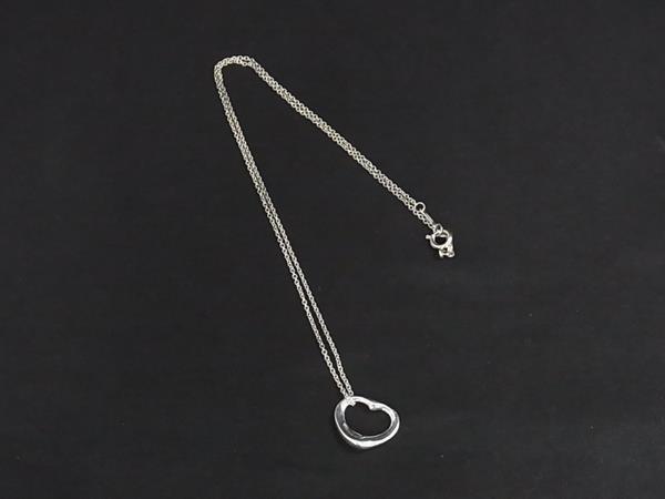 1円 ■美品■ TIFFANY&Co ティファニー エルサペレッティ オープンハート SV925 ネックレス ペンダント アクセサリー シルバー系 FP8961拍卖
