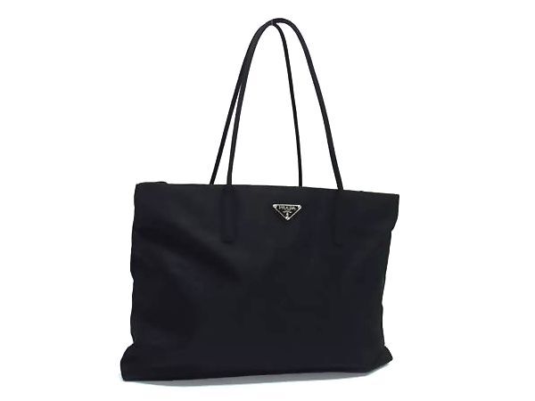 1円 ■美品■ PRADA プラダ B7806 テスートナイロン ショルダー トートバッグ 肩掛けかばん レディース メンズ ブラック系 BQ2759拍卖