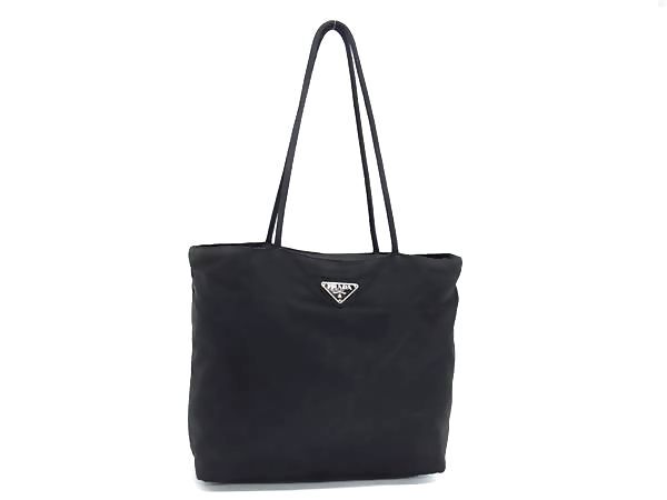 1円 PRADA プラダ テスートナイロン ショルダー トートバッグ 肩掛けかばん レディース メンズ ブラック系 BQ2776拍卖