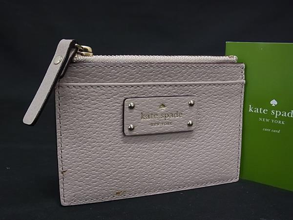 ■美品■ kate spade ケイトスペード レザー フラグメントケース コインケース カードケース レディース ピンクベージュ系 DK5336拍卖