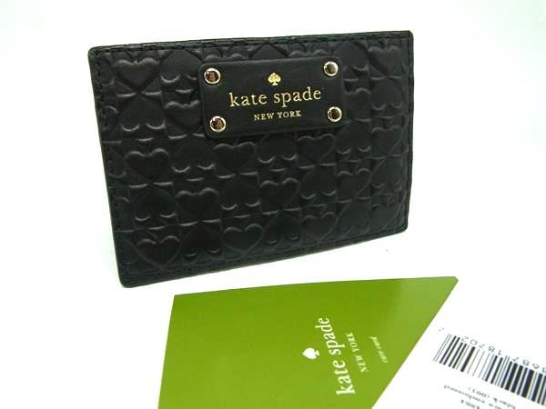 ■新品■未使用■ kate spade ケイトスペード レザー 総柄 パスケース 定期入れ カードケース カード入れ ブラック系 DI9635拍卖