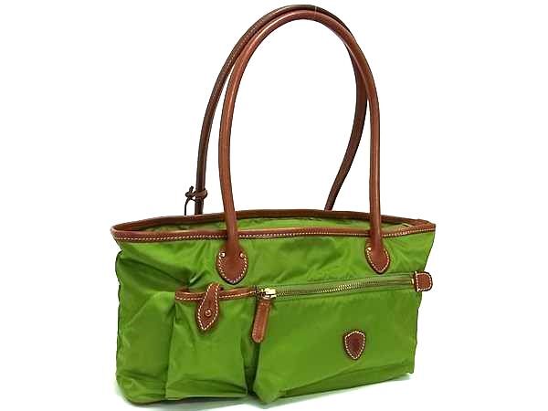 1円 ■美品■ Felisi フェリージ ナイロン×レザー ハンドバッグ トートバッグ ショルダー 肩掛け レディース グリーン系 GD0071拍卖