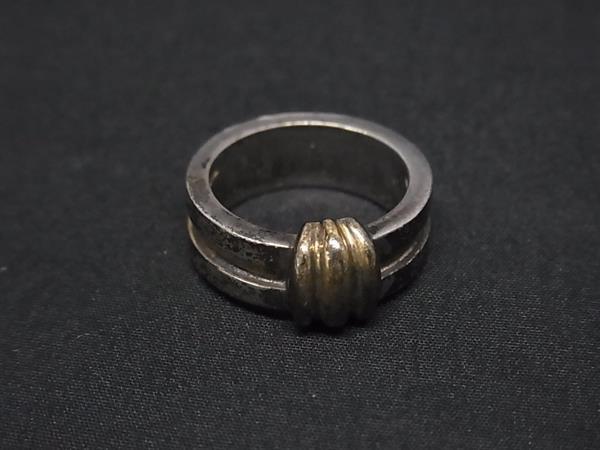 1円 TIFFANY&Co ティファニー グルーブドウィズ3ロウ SV925×K18 750 18金 リング 指輪 アクセサリー シルバー系×ゴールド系 FU7350拍卖