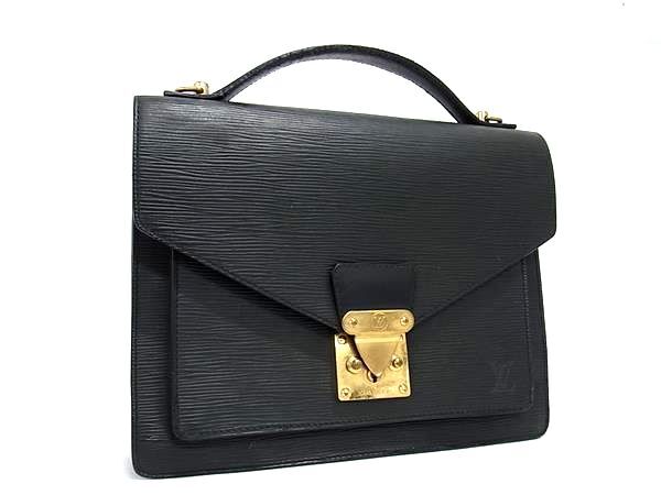 1円 LOUIS VUITTON ルイヴィトン M52122 エピ モンソー ワンハンドル ハンドバッグ レディース メンズ ブラック系 FS2919拍卖