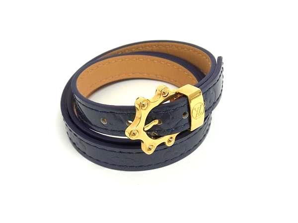 1円 ■美品■ LOUIS VUITTON ルイヴィトン モノグラムヴェルニ トリプル トゥールブレス ブレスレット アクセサリー パープル系 FU8330拍卖
