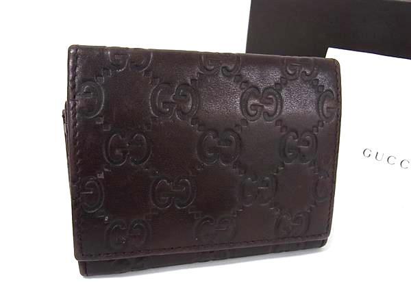 1円 GUCCI グッチ 120965 GG柄 グッチシマ レザー カードケース 名刺入れ カード入れ メンズ レディース ブラウン系 BS1287拍卖