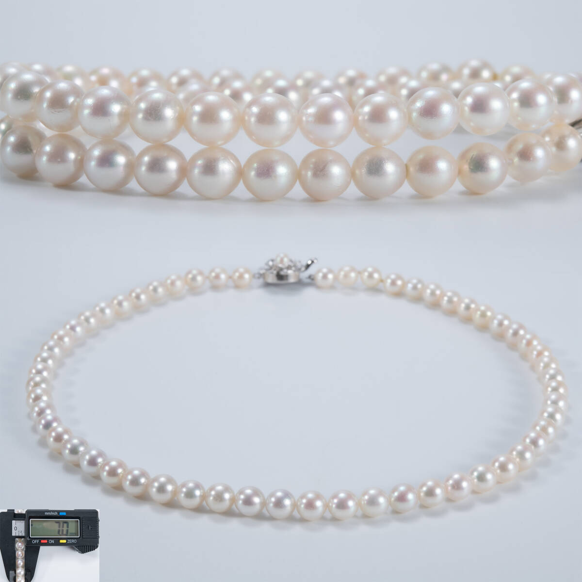 本真珠・アコヤ真珠・パールネックレス・シルバー・silver刻印・7.0mm・O25J252-20拍卖