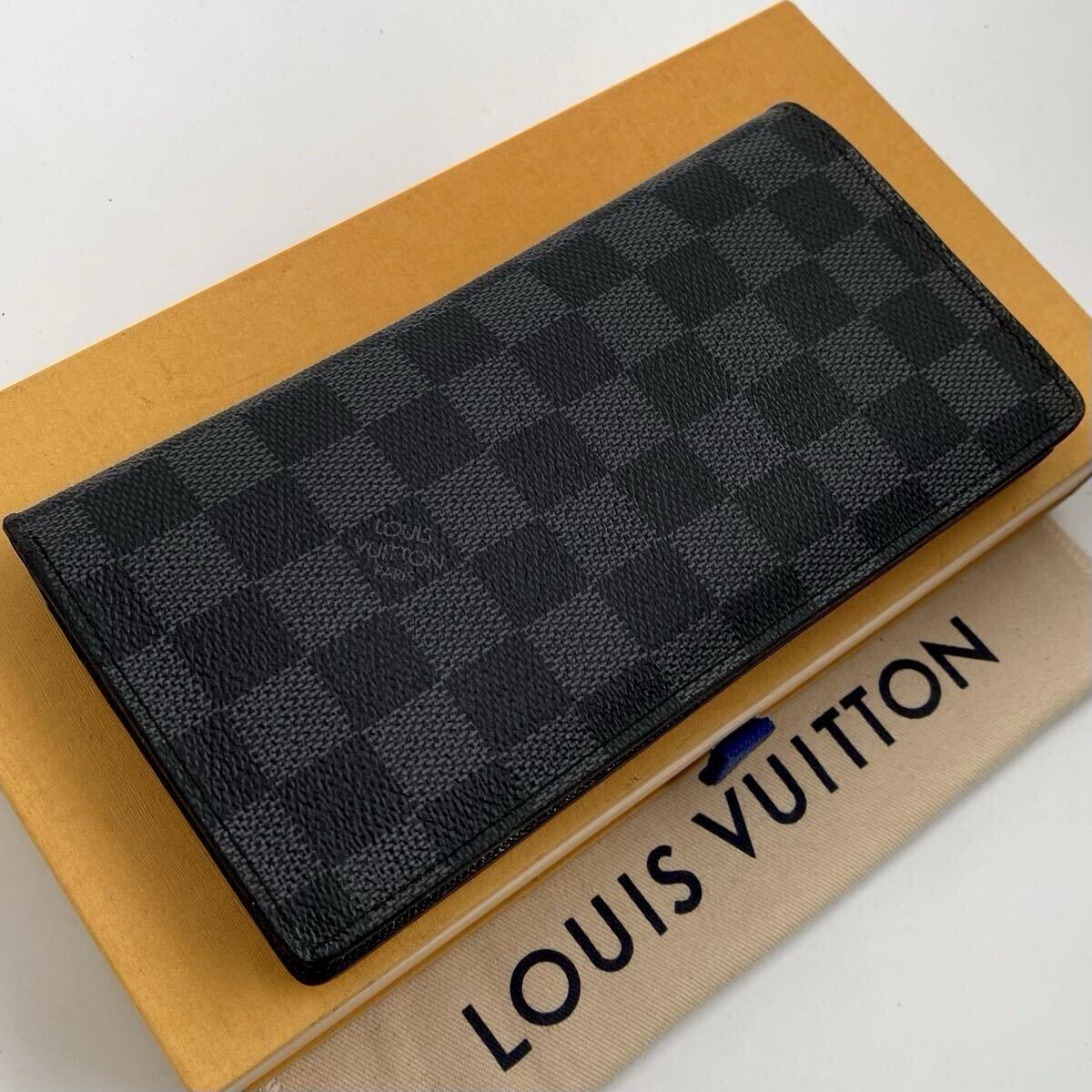 【ほぼ極美品】LOUIS VUITTON ルイヴィトン ダミエ グラフィット ポルトフォイユ ブラザ N62665 長財布 メンズ 108拍卖