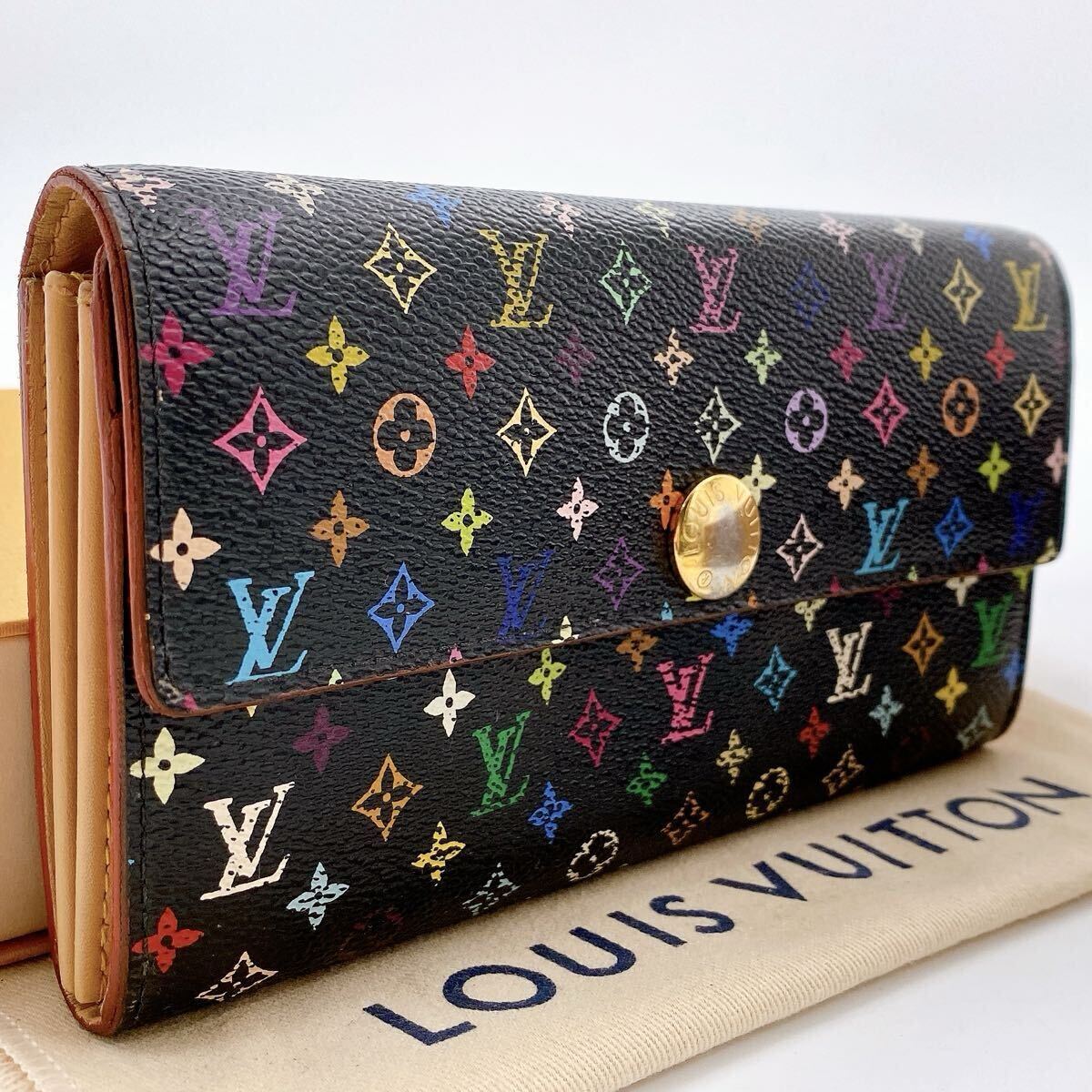 【ほぼ極美品】ルイヴィトン LOUIS VUITTON マルチカラー ポルトフォイユ サラ モノグラム マルチカラー 長財 M93533 117 拍卖