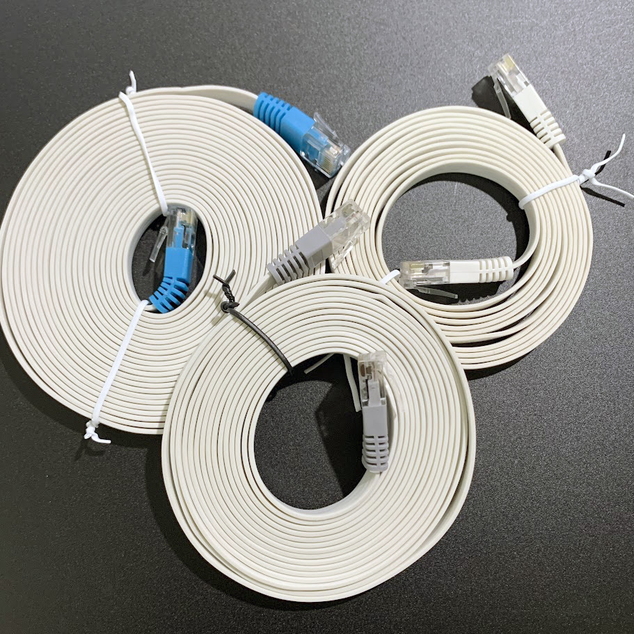 フラットLANケーブル RJ45 2m、3m、4.4mの3本セット拍卖