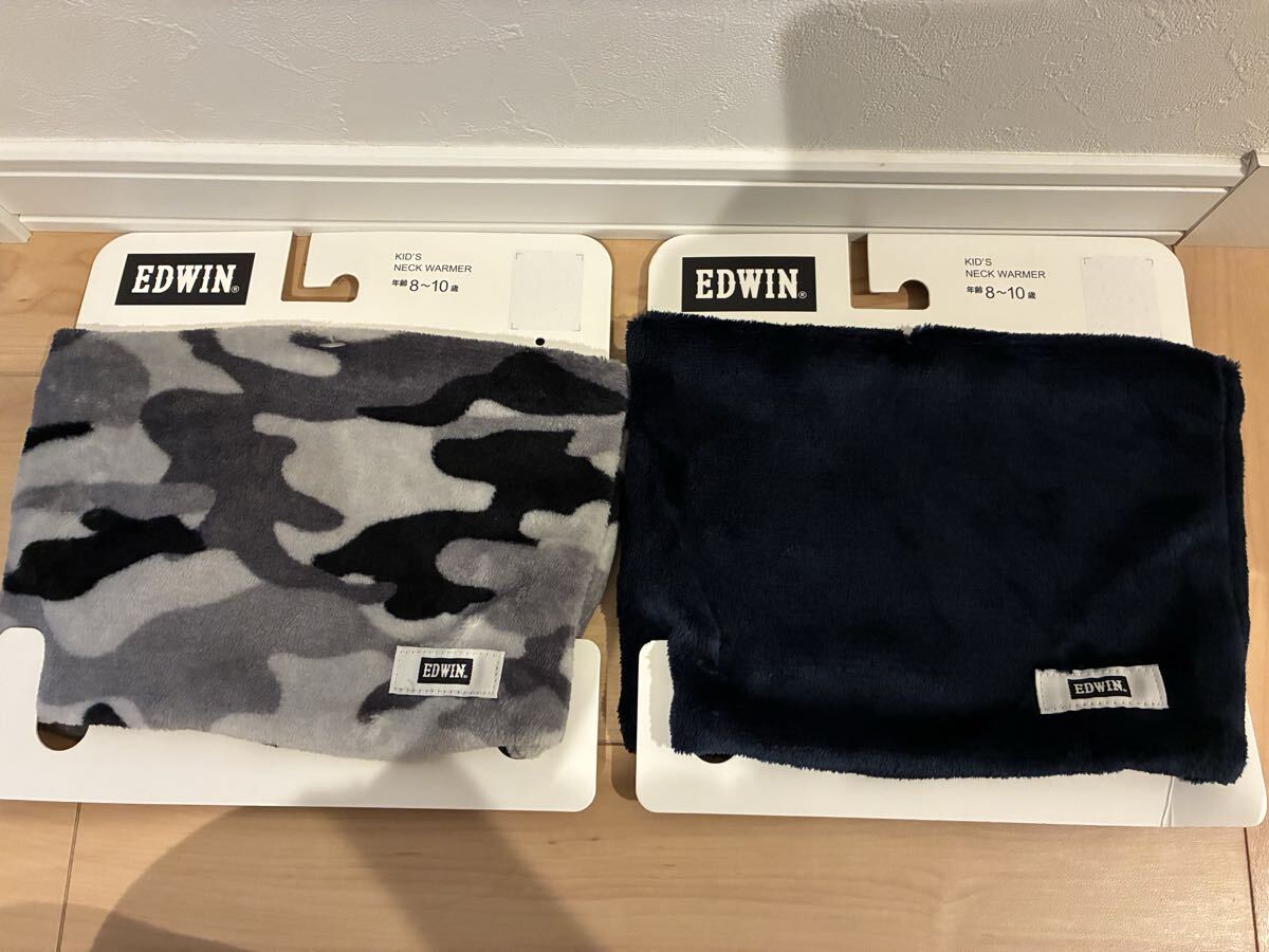 EDWIN キッズ ネックウォーマー 2色セット 迷彩 マフラー 8-10歳拍卖