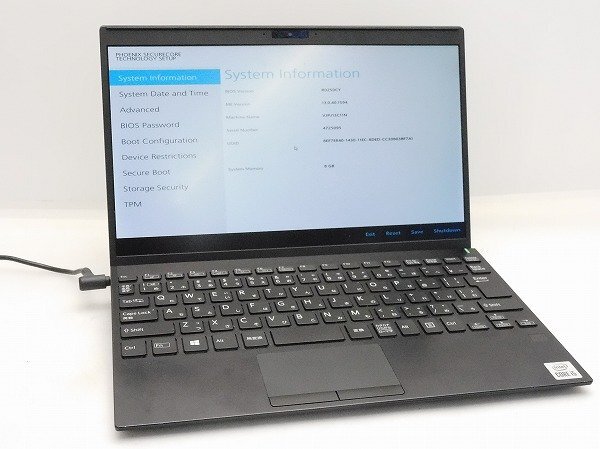 1円スタート VAIO VAIO Pro PJ VJPJ13C11N Core i5 10世代 Ghz 8GB 12.5インチ OSなし BIOSのみ拍卖