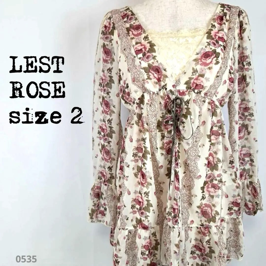 LEST ROSE レストローズ 花柄 シフォン ワンピース チュニック 535拍卖