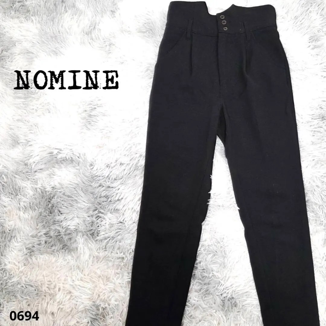 NOMINE ノミネ スリムパンツ 美脚シルエット 黒 0694拍卖