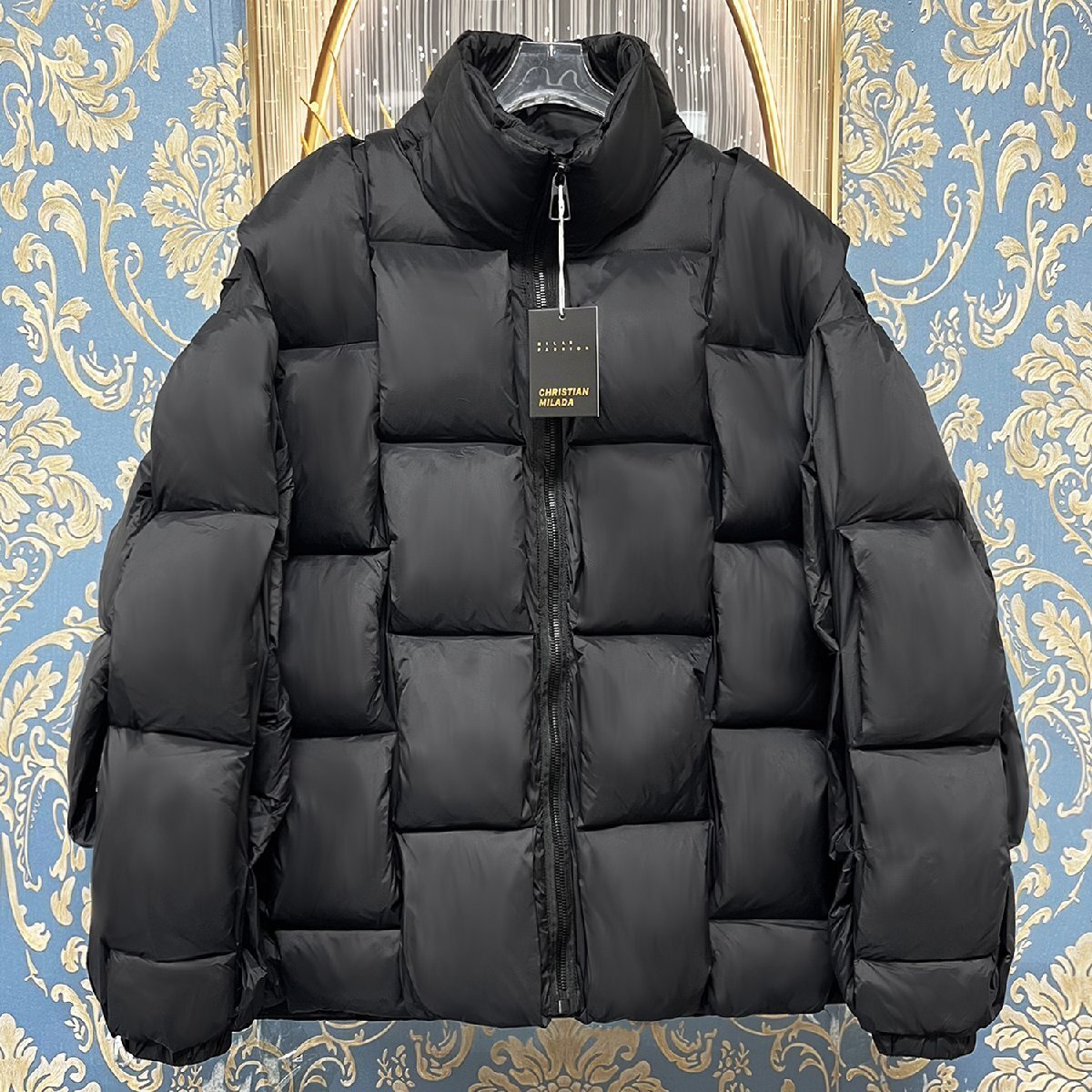 定価10万★christian milada・ミラノ発・ダウンジャケット★ダックダウン90% 防寒 ソフト 立体感 個性 ブルゾン アウター 街着 冬 2XL/52拍卖