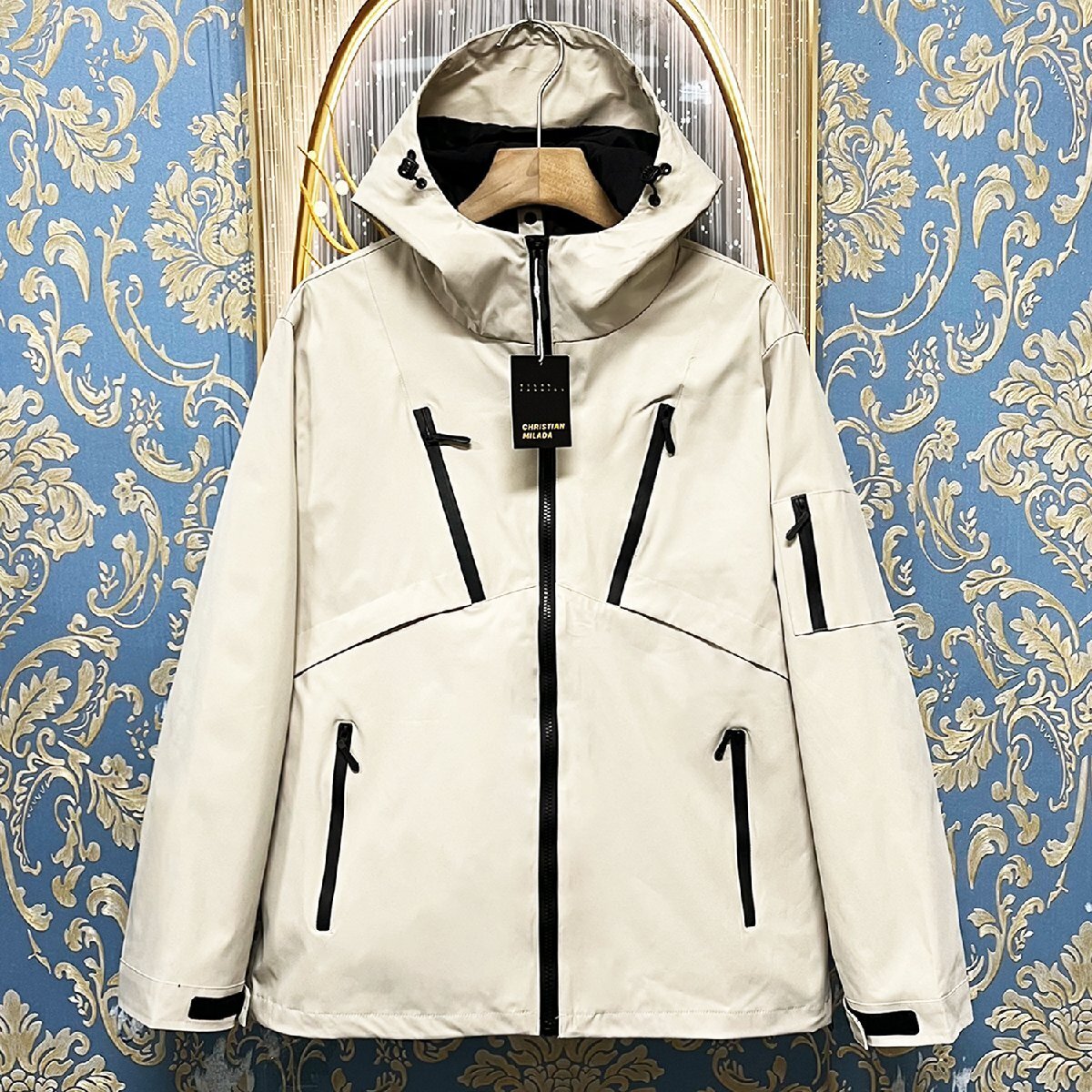 定価6万★christian milada・ミラノ発・ジャケット★撥水 上品 防風 マウンテンパーカー ブルゾン アウトドア スポーツウェア 秋冬 L/48拍卖