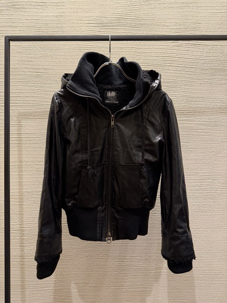 00s japanese label leather hoodie jacket拍卖