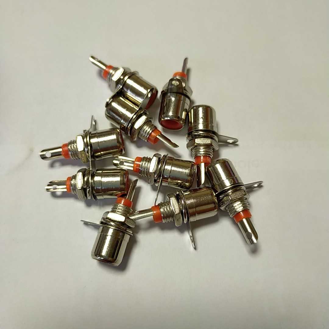 パネル RCAジャック端子 10個セット 赤拍卖