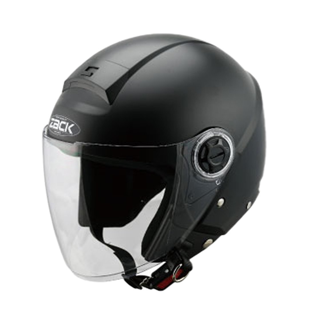 バイク用 ジェットヘルメット (58~59cm) (ハーフマッドブラック) SG規格適合 全排気量対応 ワンタッチバックル シールド 男女兼用拍卖