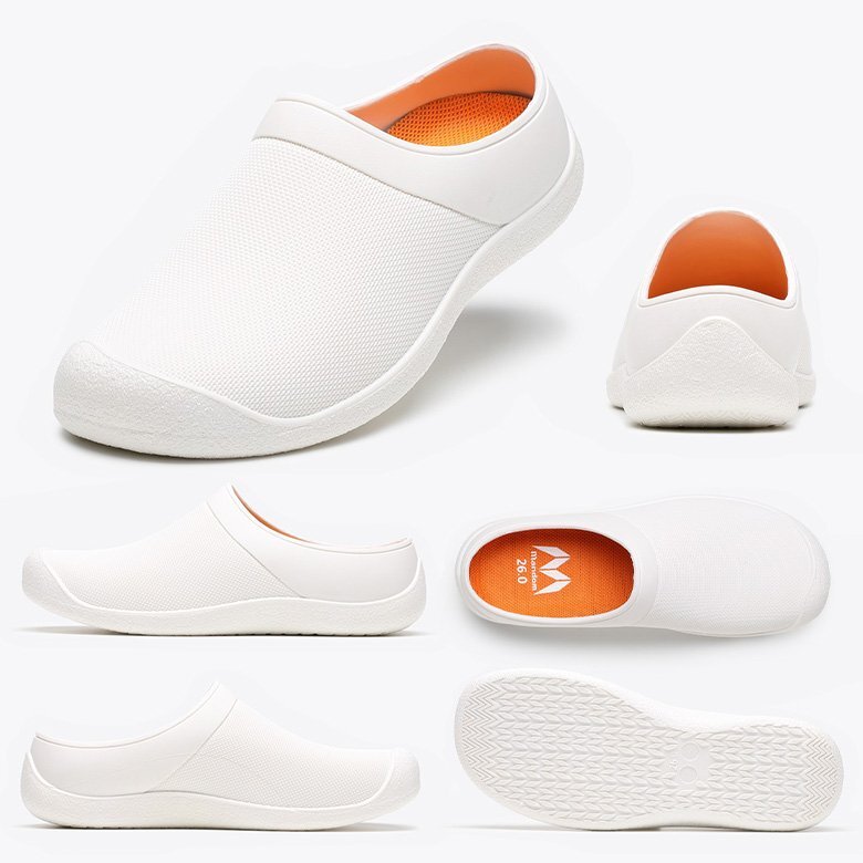 コックシューズ キッチンシューズ サボタイプ ( ホワイト 27cm ) サボ サンダル 厨房靴 黒 白 安い 耐油性 飲食店 キッチン ホール 丸洗い拍卖