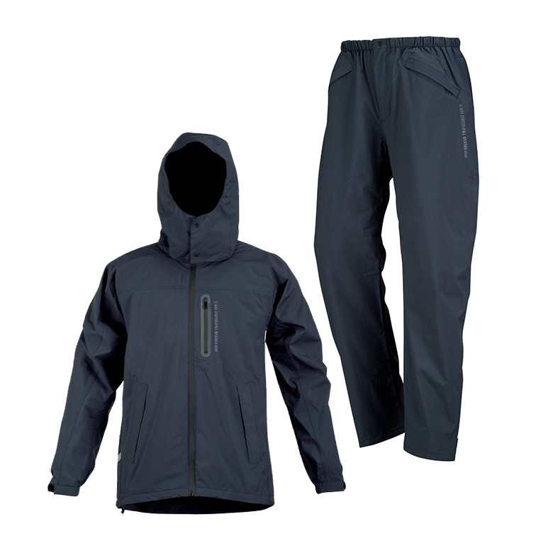 防寒レインウェア上下セット(ネイビー 3L) バイク レインウェア 防寒ズボン ストレッチ拍卖