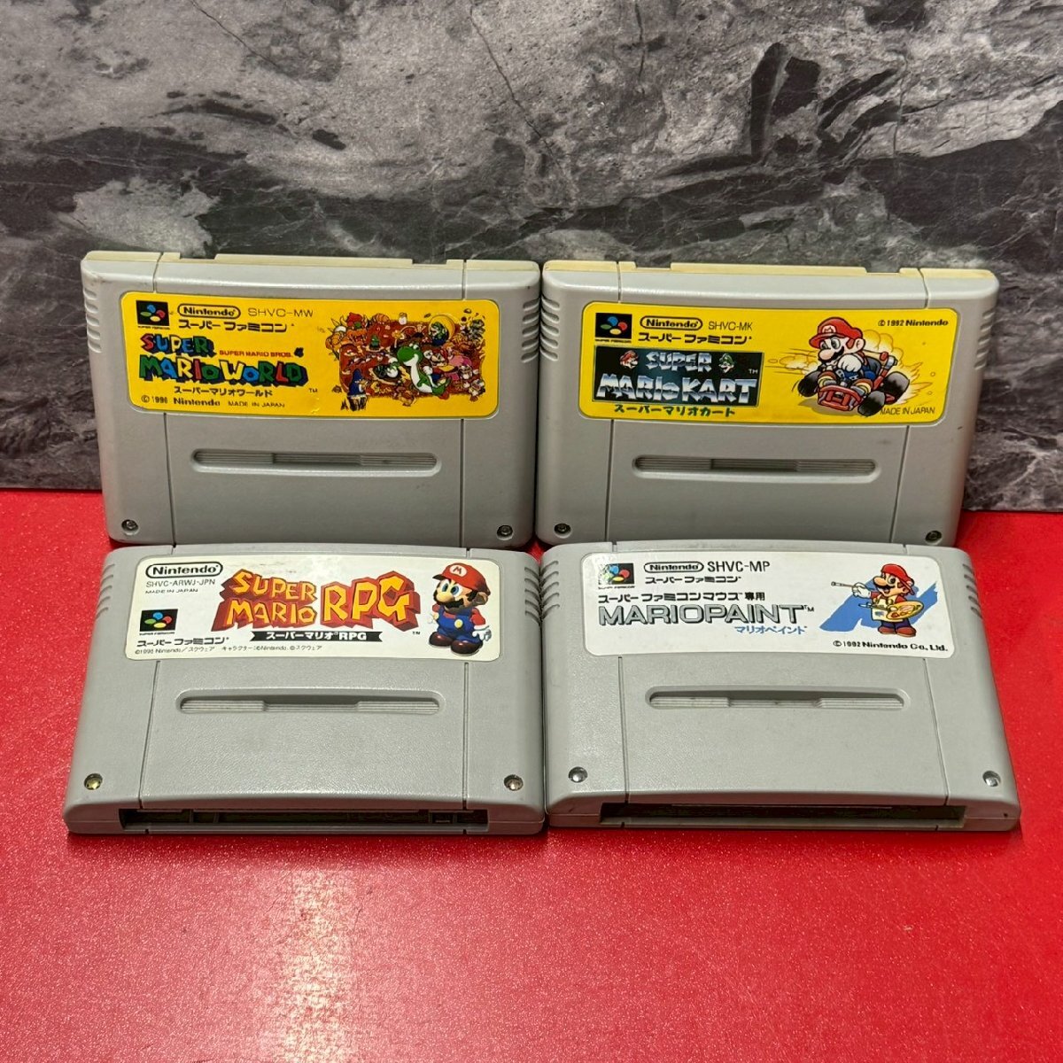 【ソフトのみ】マリオカート マリオペイント など 4点セット スーパーファミコンソフト スーファミ ゲームソフト拍卖