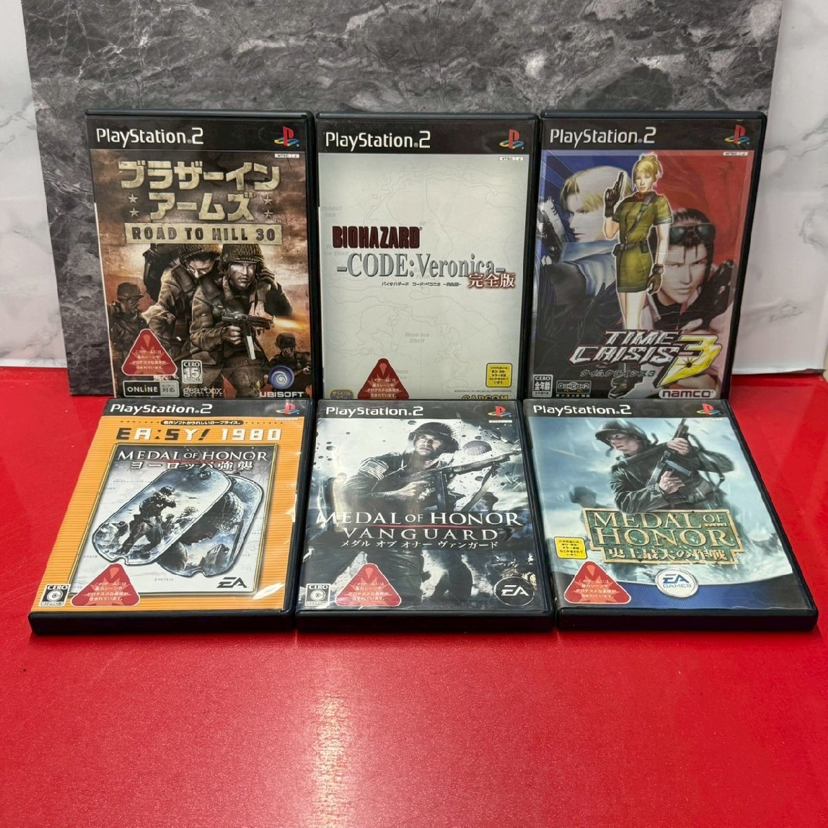 サバイバルゲーム バイオハザード タイムクライシス など 6点セット まとめ売り SONY PS2 プレステ2 ゲームソフト拍卖