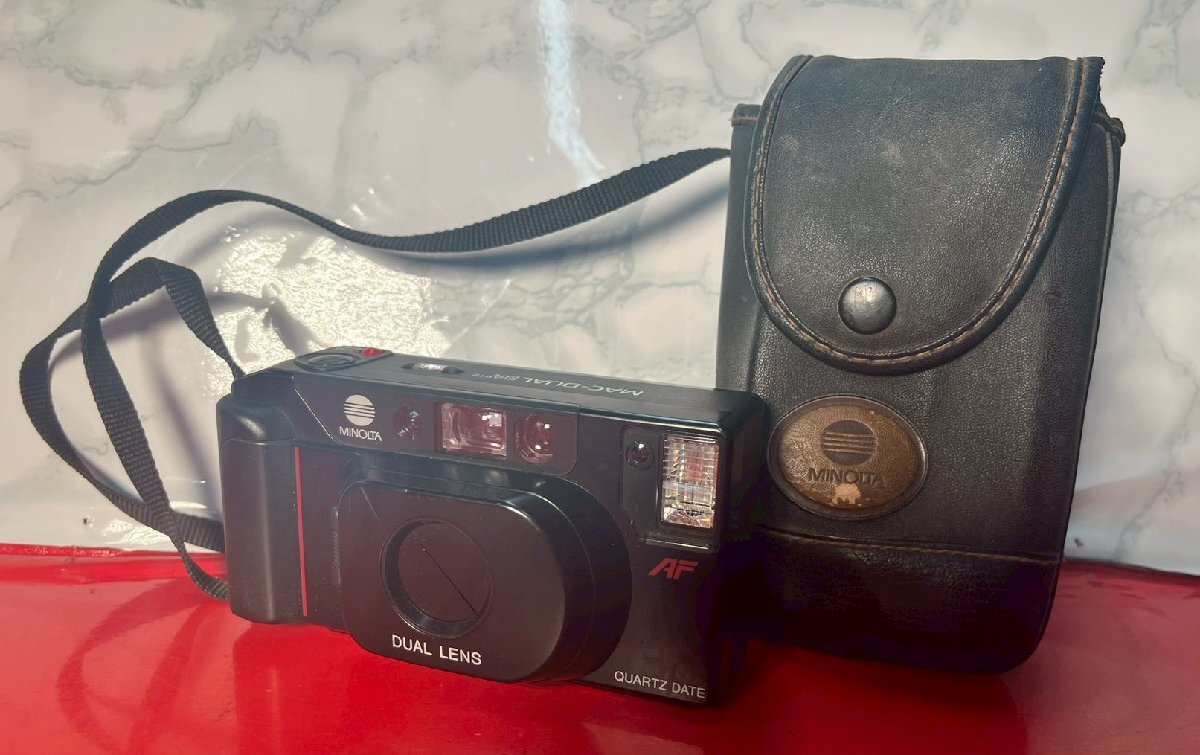 ● MINOLTA ミノルタ MAC-DUAL QD AF DUAL LENS コンパクト フィルム カメラ ケース付き 現状品拍卖