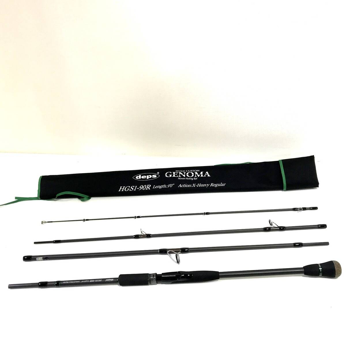 Deps デプス ヒュージカスタム ジェノマ HGS1-90R 釣竿 ロッド バスロッド スピニング 4ピース つり 釣り 釣具 フィッシング◇TA3674拍卖