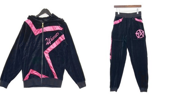24karats トゥエンティーフォーカラッツ ベロア ジャージ セットアップ ジップアップ パーカー 243608 レディース 上下M 上下 IL17211■拍卖