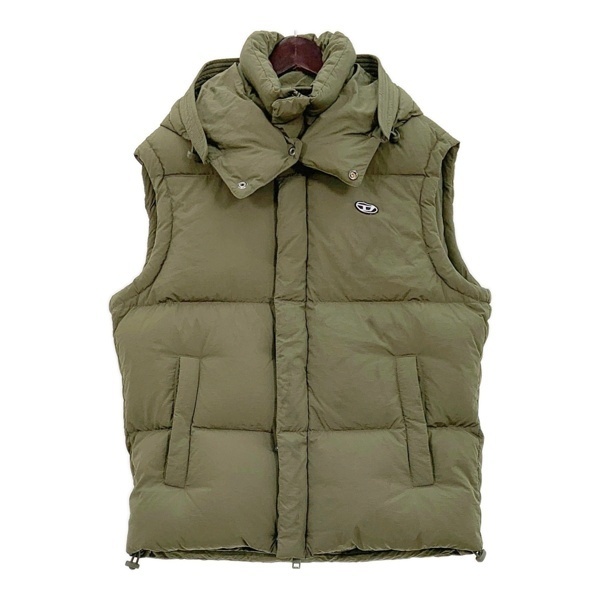 DIESEL ディーゼル ダウンベスト ブルゾン ジャケット W-ROLFYS-SL フード付き ロゴワッペン メンズ サイズ44 カーキ アウター DM17185■拍卖