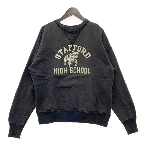 WAREHOUSE ウエアハウス 両V スウェット トレーナー カレッジ フロッキー プリント メンズ サイズ42 グレー トップス DM17268■拍卖