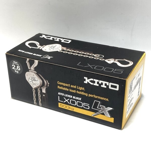 キトー KITO 0.5t レバーブロック LX形 LX005 未使用 定格荷重500kg 標準揚程1.2m 荷締機 ガッチャ ≡DT6803-拍卖