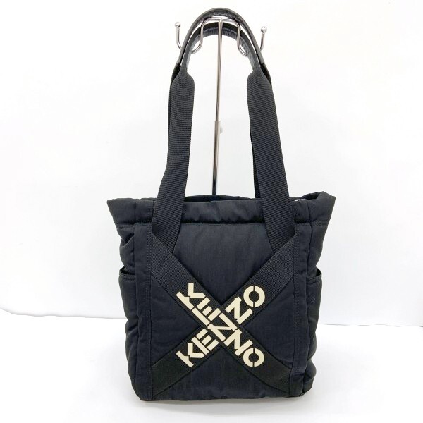 KENZO ケンゾー トートバッグ FA62SA227F21 クロスロゴ スポーツバッグ カバン 肩掛け 男女兼用 ブラック 服飾 DF17033■拍卖