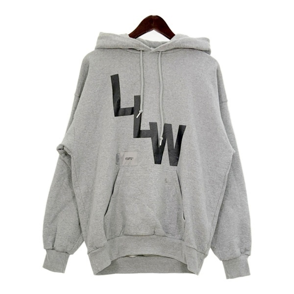 WTAPS ダブルタップス スウェット パーカー トレーナー LLW HOODY プルオーバー ロゴプリント メンズ サイズ01 グレー トップス DM17350■拍卖