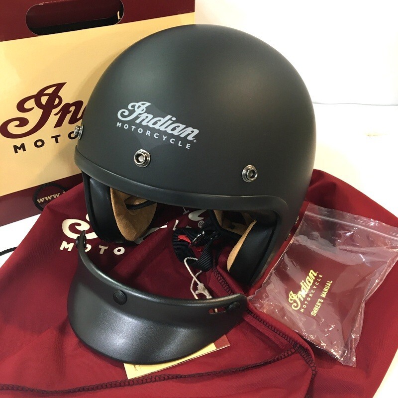 INDIAN RETRO インディアン レトロ A500 ジェットヘルメット 除菌消臭済 Mサイズ マットブラック オートバイ バイク用品 ◇TA3601拍卖