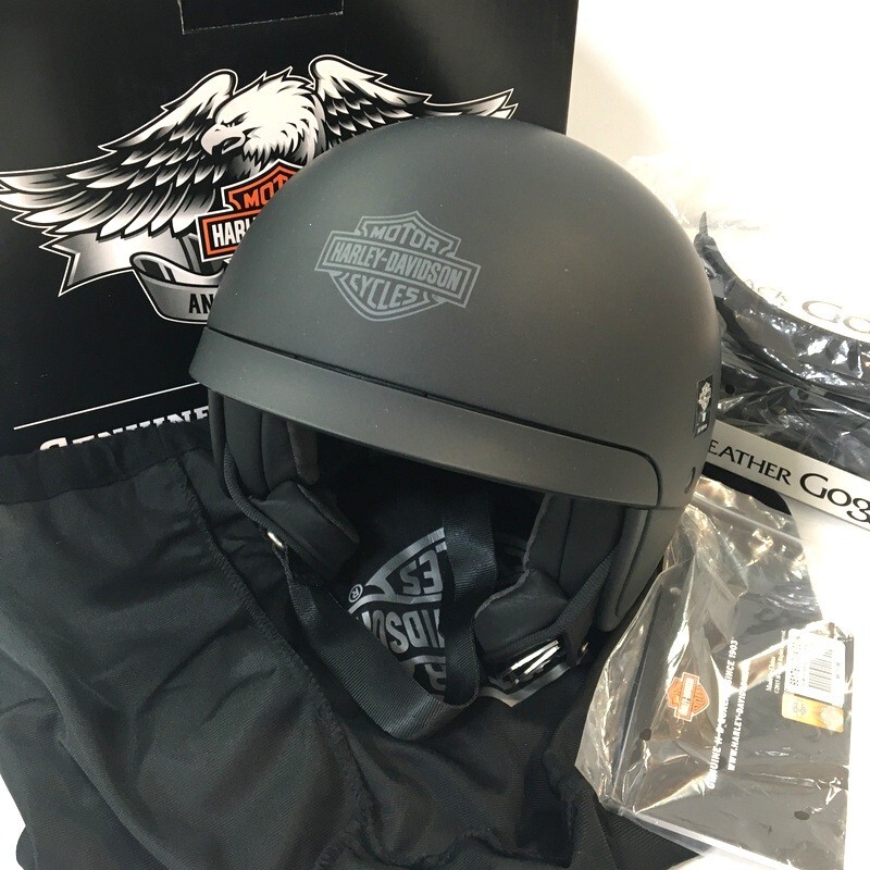 HARLEY DAVIDSON ハーレーダビッドソン HD-B09 98179-17VX ジェットヘルメット 除菌消臭済 Mサイズ マットブラック バイク用品 ◇TA3837拍卖