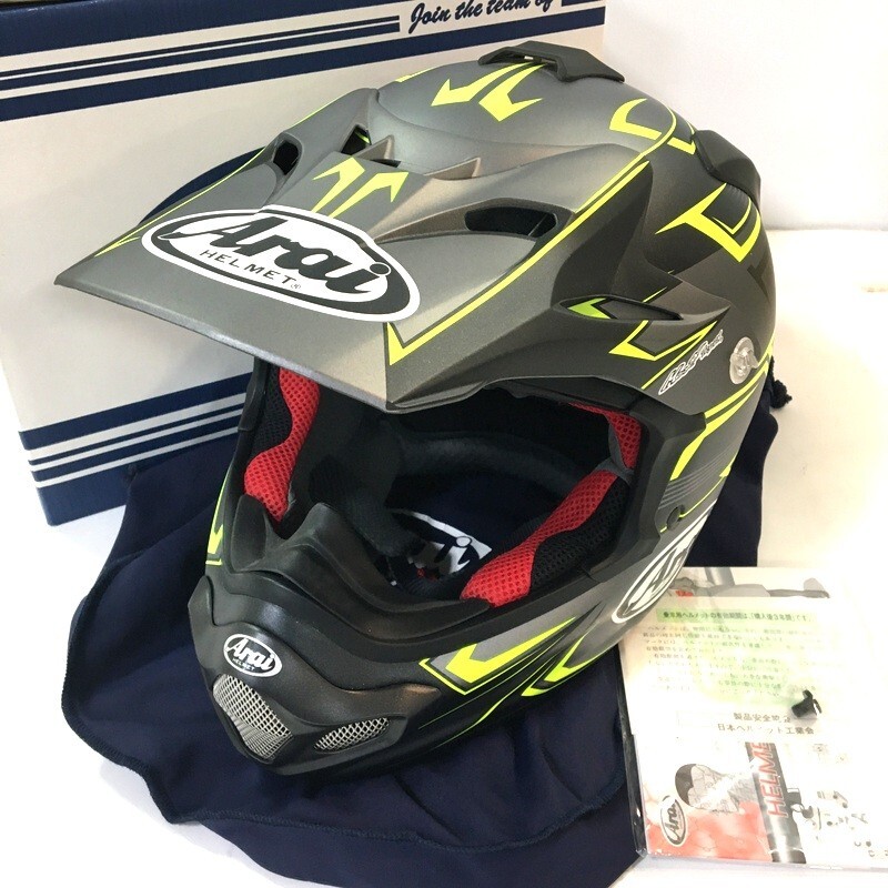 Arai アライ VX-4 V-CROSS4 オフロードヘルメット 除菌消臭済 XLサイズ イエロー モトクロス オートバイ バイク用品 ◇TA3645拍卖