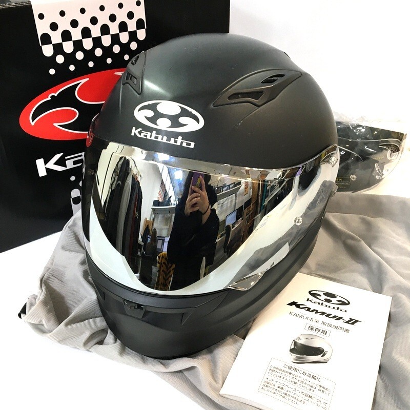 OGK KABUTO オージーケーカブト KAMUI2 フルフェイスヘルメット 除菌消臭済 Lサイズ フラットブラック オートバイ バイク用品 ◇TA3688拍卖