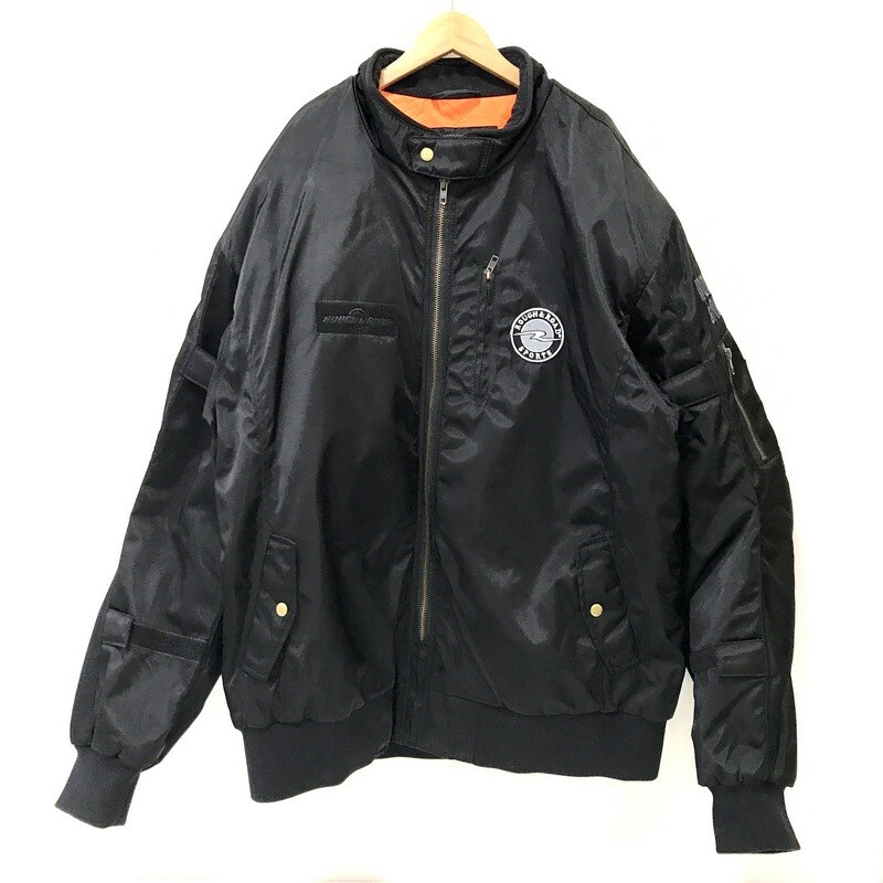 ROUGH&ROAD ラフ&ロード MA-1 FP ウインタージャケット 5XLサイズ メンズ バイクウェア ブラック オートバイ ツーリング ◇TA3662拍卖