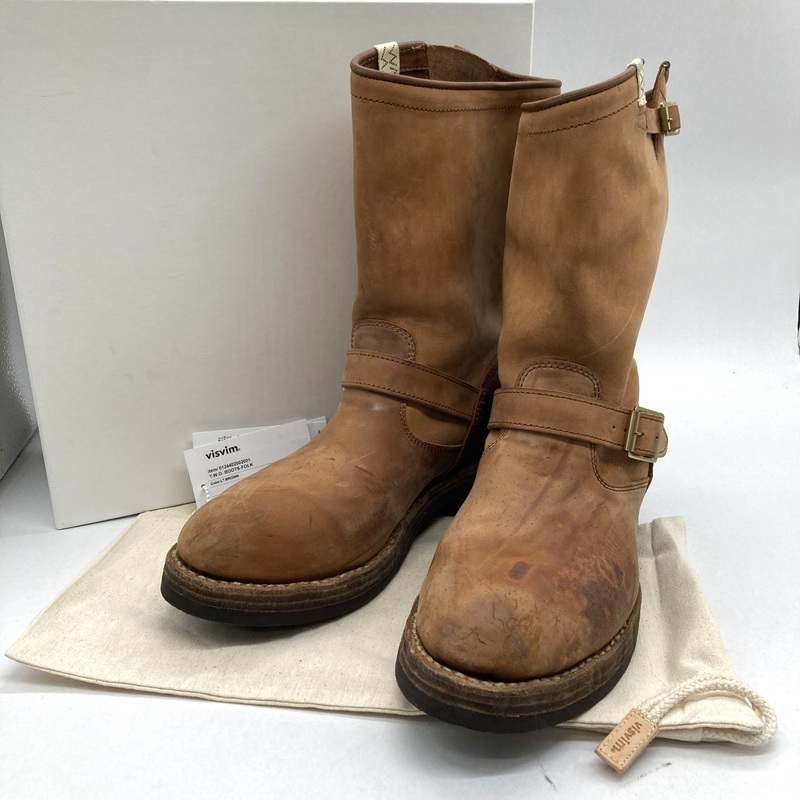 VISVIM ビズビム エンジニアブーツ T.W.O. BOOTS-FOLK 0124402002001 ヴィズヴィム 箱付き メンズ US11 29cm相当 ブラウン 靴 B15280◆拍卖