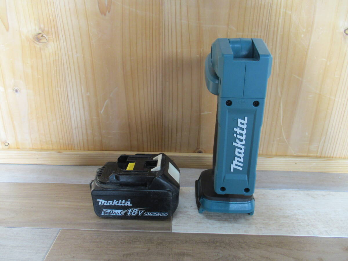 現状品 通電動作確認済 makita 充電式 ワークライト ML816 / バッテリ BL1860B マキタ 工具 照明 汚れ傷あり 激安1円スタート拍卖