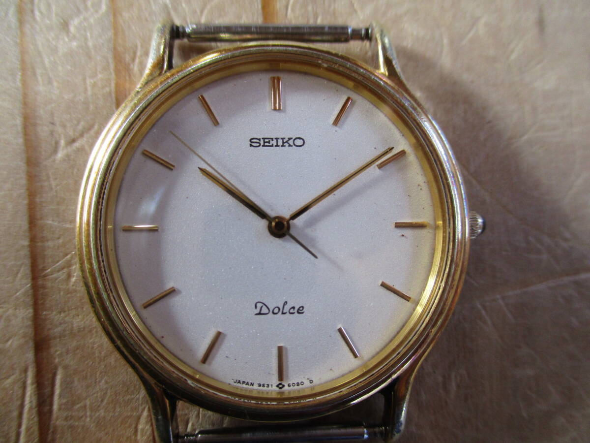 ジャンク 不動 SEIKO Dolce 9531-603A 腕時計 記念品 会社名記載有 セイコー ドルチェ ベルトなし 激安1円スタート拍卖