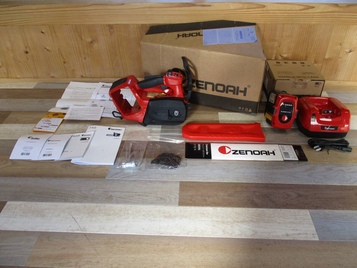美品 通電のみ確認済 ZENOAH バッテリー式 チェンソー チェーンソー Gi400T ゼノア 工具 DIY 激安1円スタート拍卖