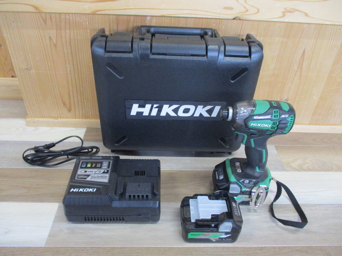 現状品 通電動作確認済 HiKOKI コードレス インパクトドライバ WH18DDL2 グリーン 工具 DIY ハイコーキ 激安1円スタート拍卖