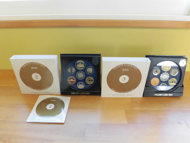 現状品 プルーフ貨幣セット 2000 平成12年 / 2001 平成13年 1332円 大蔵省 造幣局 コレクション 箱汚れあり 激安1円スタート 拍卖