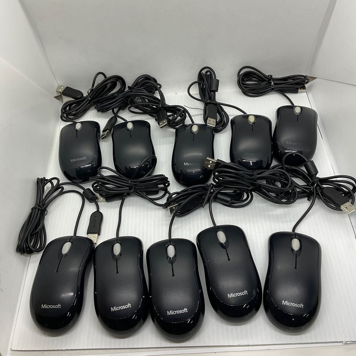 ◎(711-13) Microsoft ホイール付 USB接続 光学式マウス ブラック MSK-1113 10個セット(子3)拍卖