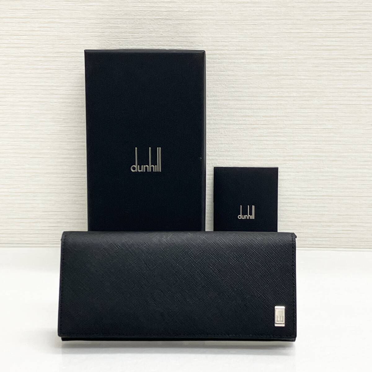 dunhill ダンヒル 長財布 二つ折り PLAIN プレーン ウォレット メンズ ビジネス ブラック レザー 中古品拍卖