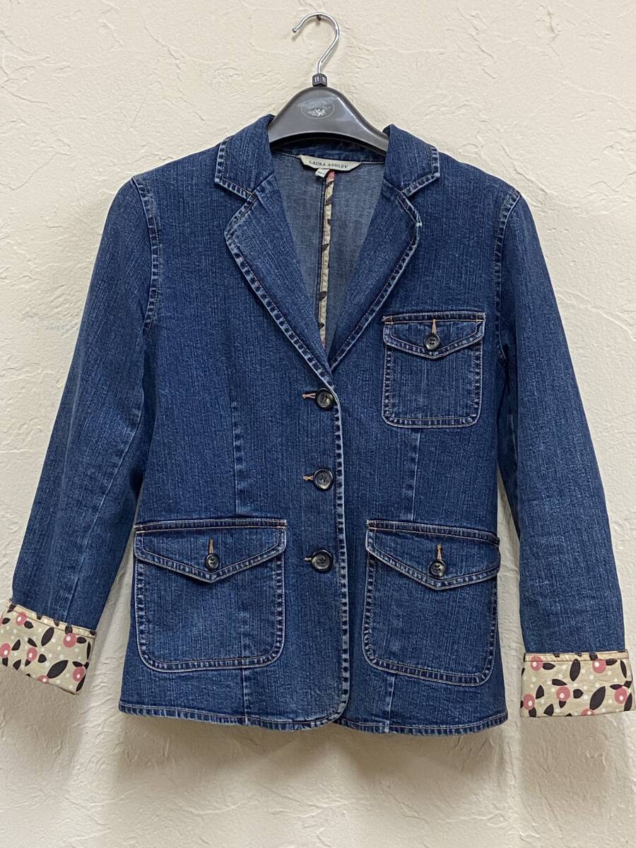LAURA ASHLEY ローラアシュレイ レディース デニムジャケット サイズ11 ML ストレッチジージャン Gジャン拍卖